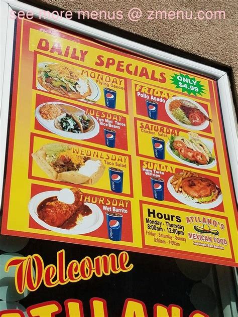 Online Menu Of Atilanos Mexican Food N Division Restaurant Spokane