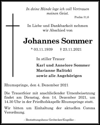 Gedenkkerzen Von Johannes Sommer Trauer Anzeigen De