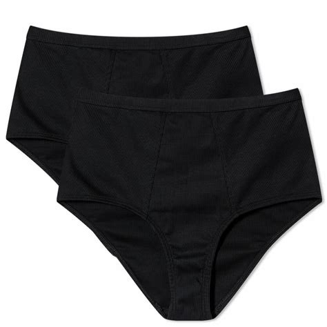 Organic Basics Womens Organic Rib Flex High Rise Brief 2 Pack In