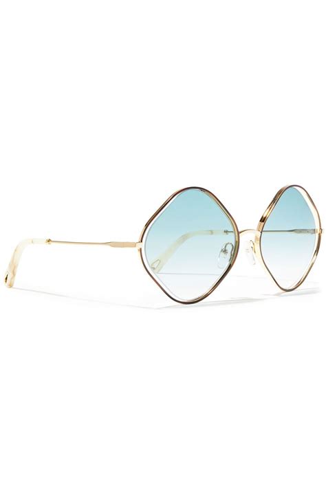 ChloÉ Octagon Frame Gold Tone And Tortoiseshell Acetate Sunglasses The Outnet