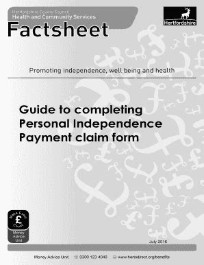 Fillable Online Hertfordshire Gov Guide To Completing Personal