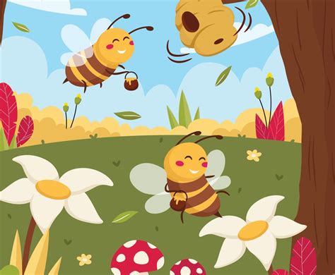 Cute Honey Bee Protection Concept Vector Art Graphics Freevector