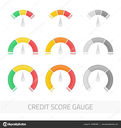 Credit Score Gauge Vector Set — Stock Vector © Art Sonik 140652988