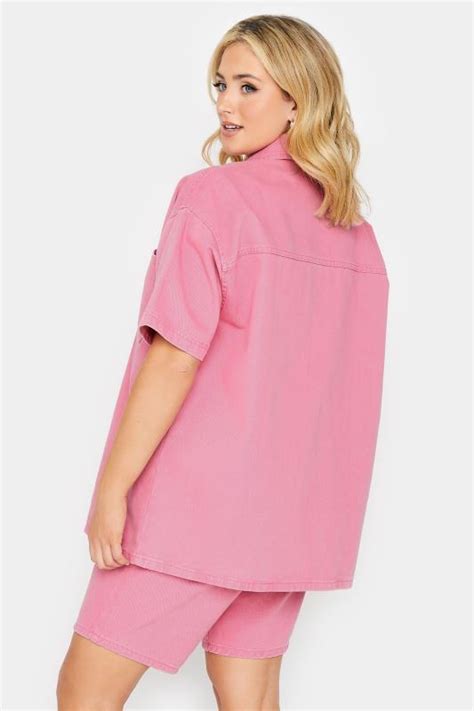 Yours Plus Size Pink Denim Shirt Yours Clothing