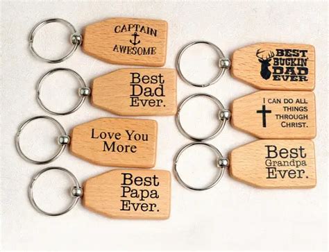 Eubfree 30pcs Wooden Keychain Best Papa Best Dad Best Grandpa Love You