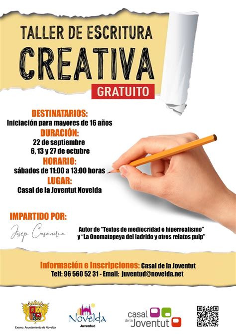 Taller De Iniciaci N A La Escritura Creativa Casal De La Juventud