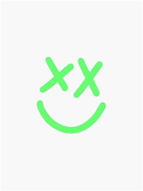 Louis Tomlinson Smiley Face In Neon Green Sticker By Gabiiii