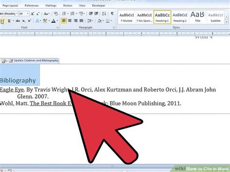 how to add cite in word