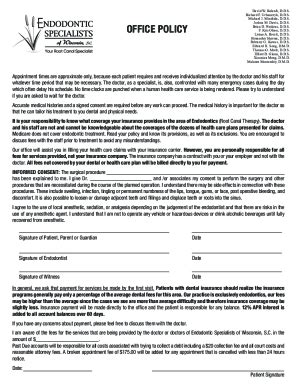 Fillable Online Root Canal Treatment Consent Form Brian D Watkins D D