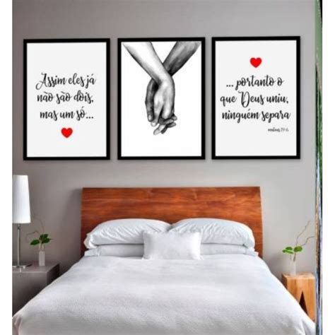 Conjunto 3 Peças Quadros Decorativos Alta Resolução Frases