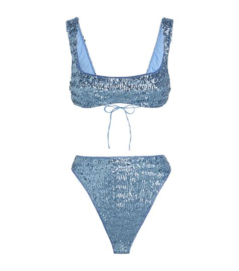 Womens Oséree blue Sequinned Bikini Harrods UK