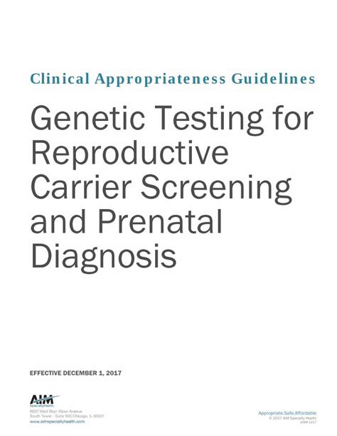 Pdf Clinical Appropriateness Guidelines Genetic Testing For