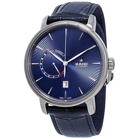 Rado Leather Diamaster Xl Automatic Blue Dial Mens Watch For Men Lyst