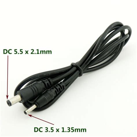 CCTV DC Power Socket Adapter Cable 5 5x2 1mm Male Plug To 3 5x1 35mm