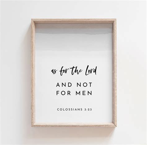 Colossians 323 Work Heartily Printable Wall Art Downloable Etsy