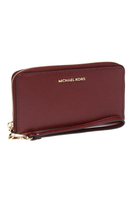 Michael Kors Leather Wallet With A Wrist Strap Lyst