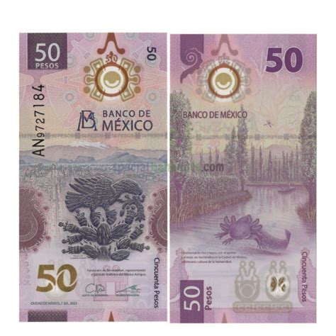 Mexico 50 Pesos Polymer Banknote 2021 2022 UNC Special Minds Store