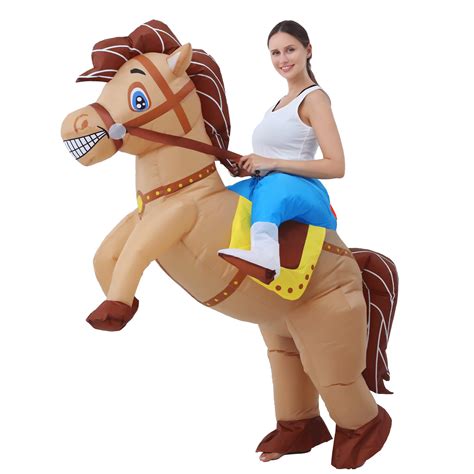Joybro Inflatable Costume Adult Funny Horse Costume Cowboy Riding Horse