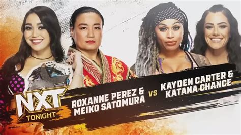 Roxanne Perez Meiko Satomura Vs Kayden Carter Katana Chance WWE