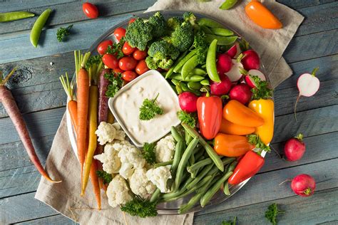 Plato De Verduras Con Receta Ranch Dip Veggie Fest