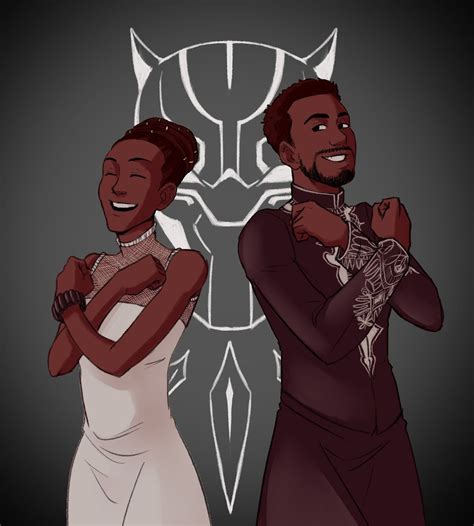 Image Description Shuri And TChalla Grinning Alston Marvel Fan