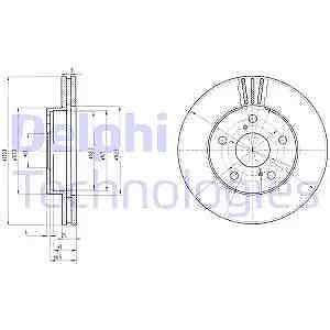 X Disco Freno Ventilato Bg Delphi Per Toyota Previa I Ebay