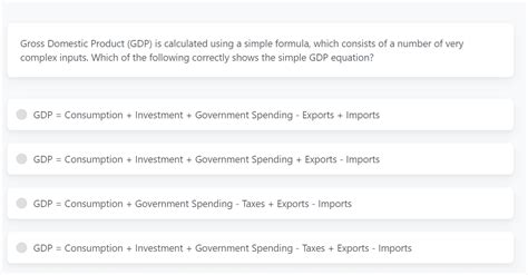 Solved Gross Domestic Product (GDP) ﻿is calculated using a | Chegg.com