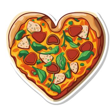 Pizza Heart Vector Sticker Clipart Doodle Drawing Of A Heart Pizza