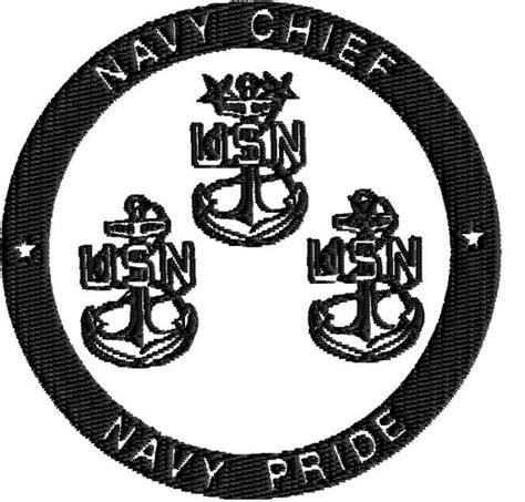 US Navy Chief Navy Pride logo machine embroidery by ChiefsThreads