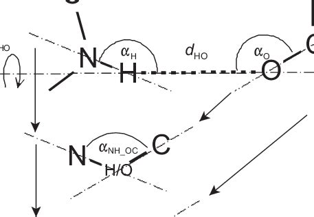 Scheme 1. Parameters of the H-bond geometry used in this work: distance ...