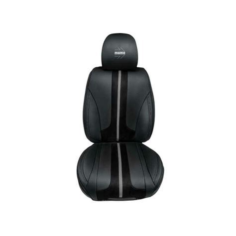 Cubreasiento Individual Ecocuero Negro Y Gris Momo Auto Ml Center