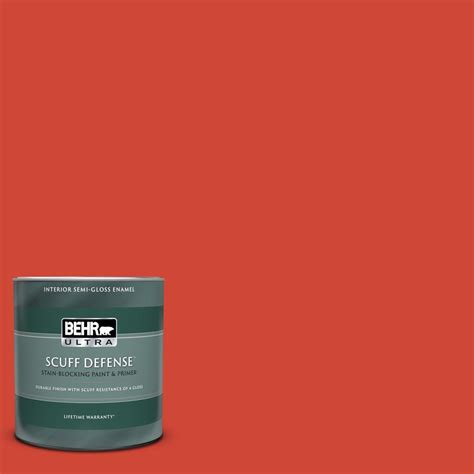 BEHR ULTRA 1 Qt 180B 6 Fiery Red Extra Durable Semi Gloss Enamel