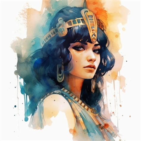 Premium Photo Watercolor Painting Of Cleopatra Queen Of Egypt