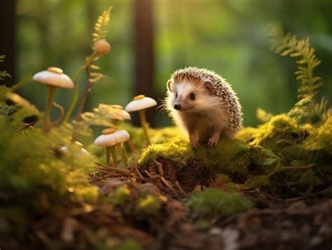 Premium AI Image | Hedgehog in the summer forest