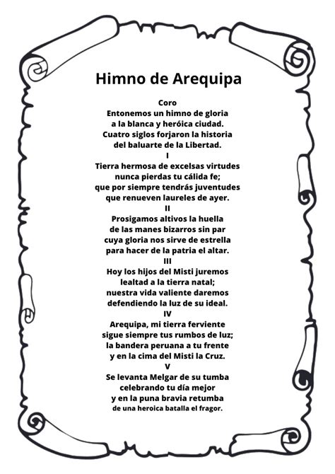 Himno De Arequipa Para Imprimir