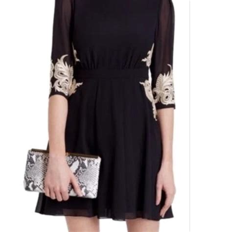 Ted Baker London Dresses Ted Baker London Dress Black With Gold Embroidery Poshmark