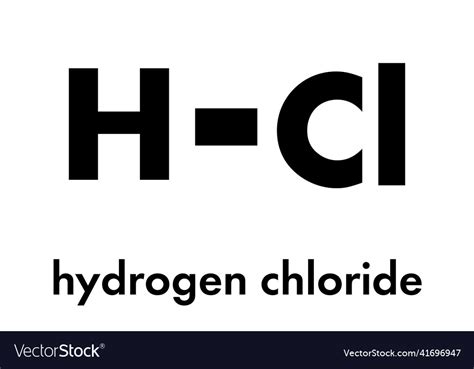 Hydrogen Chloride Hcl Molecule Chemical Structure Vector 57 Off