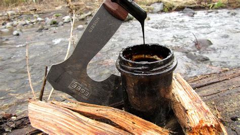 Making Tar From Fatwood Natural Waterproofing Youtube