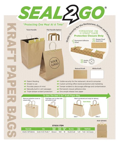 Tamper Evident Paper Bags Food Delivery Sealed Bags Forward Packaging