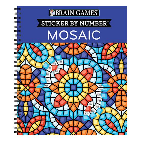 Brain Games Sticker By Number Mosaic 20 Complex Images To Sticker