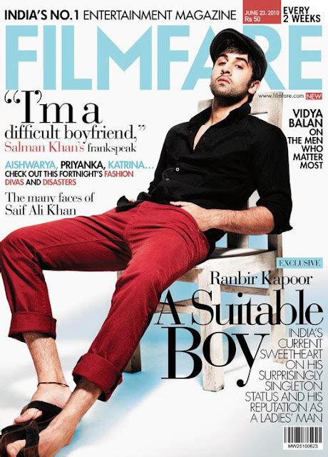 Ranbir Kapoor Cover June 2010 Filmfare Magazine ~ Fashion, Makeup,Magazine Scan,Celebrities