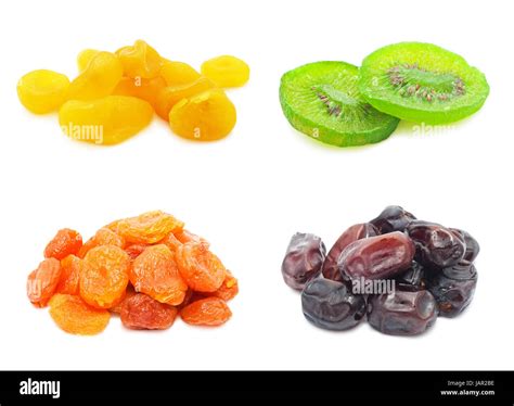 Collection Of Dried Fruits Isolated On White Background Stock Photo Alamy