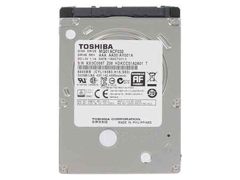 Toshiba MQ01ACF032 320GB 7 2K RPM SATA 2 5 Disk