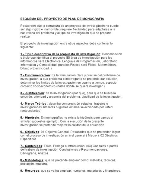 Pdf Esquema Del Proyecto De Plan De Monografia Dokumen Tips