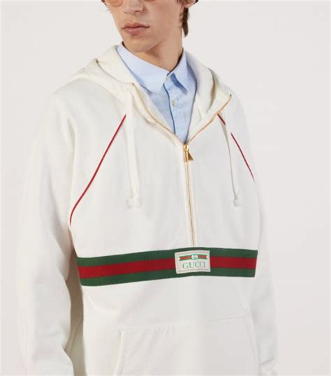 Mens Gucci White Web Stripe Hoodie Harrods Uk