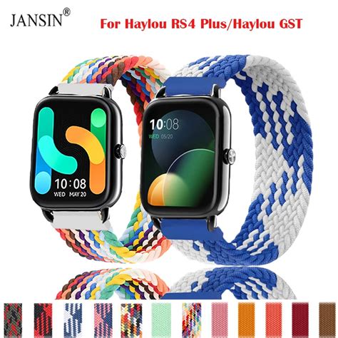 Nylon Solo Loop Strap For Haylou RS4 Plus Sport Smartwatch Band