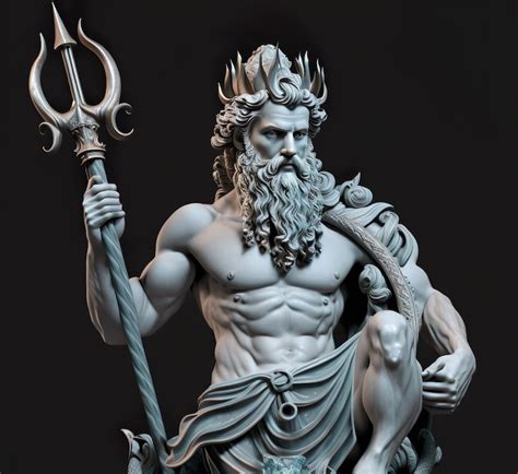 Greek God Poseidon Art 4k - Etsy