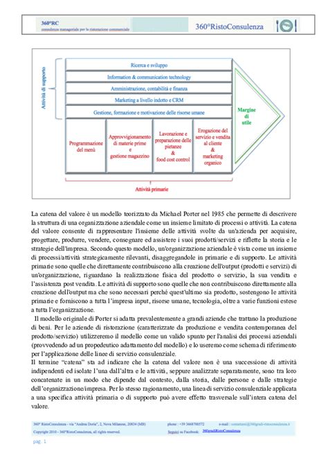 Pdf La Catena Del Valore Di Porter Per La Ristorazione Enrik Gjoka