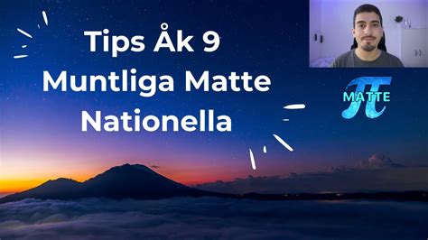 Tips Åk 9 Muntliga Matte Nationella YouTube