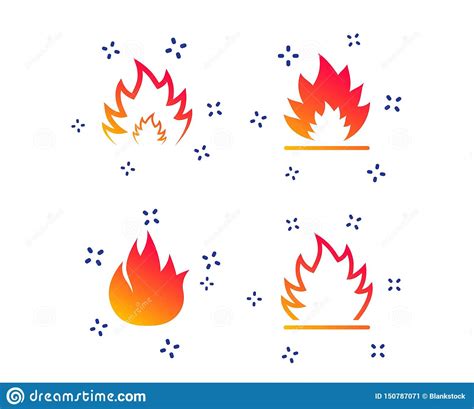 Iconos De La Llama Del Fuego Muestras Del Calor Vector Ilustración del